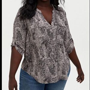 Torrid Harper Animal Print Georgette Blouse